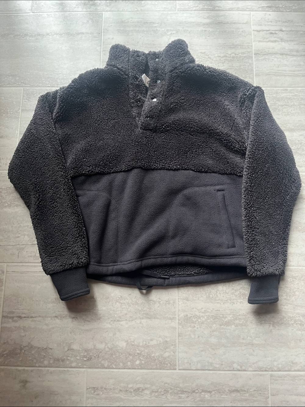 all in motion Men's Black Zip-Front Sherpa Pullover